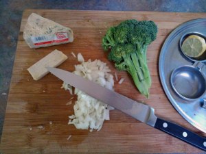 Limp broccoli, dicey onion, and desiccated cheese, OH MY!